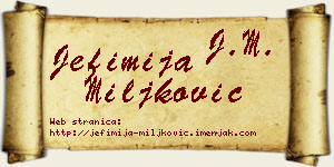 Jefimija Miljković vizit kartica